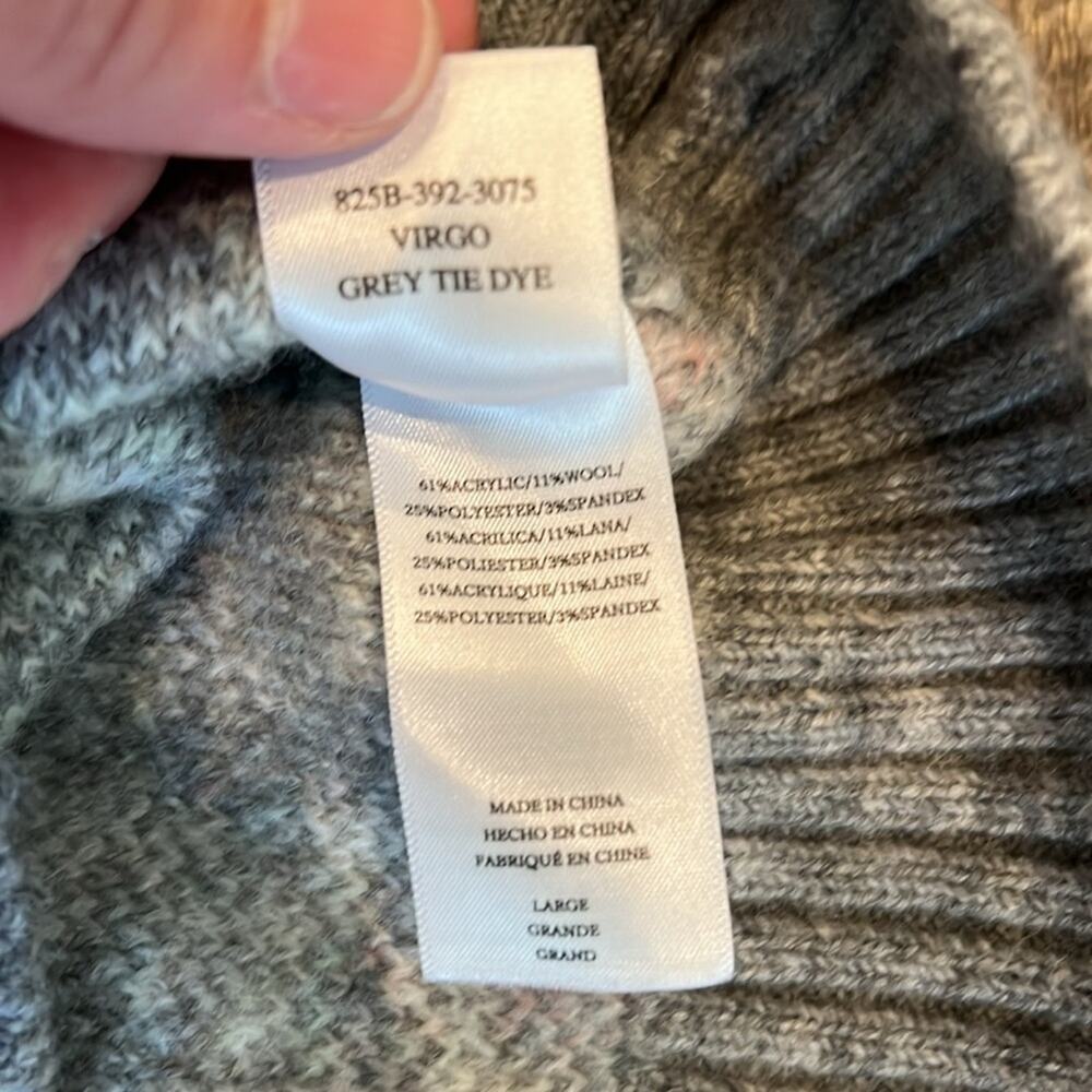 Rails Virgo Sweater Gray Tie Dye Wool Blend Crew … - image 7
